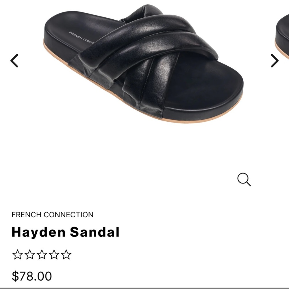 women sandals slide on French Connection hayden sz 8 black Crisscross Flip Flop